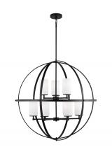 Generation Lighting Seagull 3124609EN3-112 - Alturas indoor dimmable LED 9-light single tier chandelier in midnight black finish with spherical s