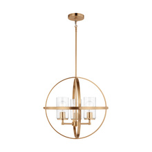 Generation Lighting Seagull 3124673-848 - Alturas indoor dimmable 3-light single tier chandelier in satin brass with spherical steel frame and