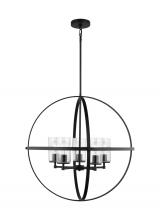 Generation Lighting Seagull 3124675-112 - Alturas indoor dimmable 5-light single tier chandelier in midnight black finish with spherical steel