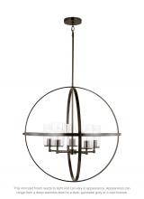 Generation Lighting Seagull 3124675-778 - Alturas indoor dimmable 5-light single tier chandelier in pewter bronze finish with spherical steel