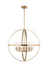 Generation Lighting Seagull 3124675-848 - Alturas indoor dimmable 5-light single tier chandelier in satin brass finish with spherical steel fr