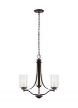 Generation Lighting Seagull 3137303-710 - Elmwood Park traditional 3-light indoor dimmable ceiling chandelier pendant light in bronze finish w