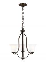 Generation Lighting Seagull 3139003-710 - Emmons traditional 3-light indoor dimmable ceiling chandelier pendant light in bronze finish with sa