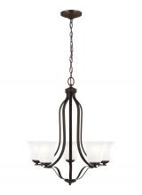 Generation Lighting Seagull 3139005-710 - Emmons traditional 5-light indoor dimmable ceiling chandelier pendant light in bronze finish with sa
