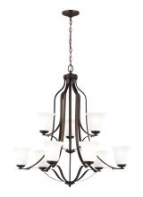 Generation Lighting Seagull 3139009-710 - Emmons traditional 9-light indoor dimmable ceiling chandelier pendant light in bronze finish with sa