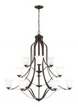 Generation Lighting Seagull 3139012-710 - Emmons traditional 12-light indoor dimmable ceiling chandelier pendant light in bronze finish with s