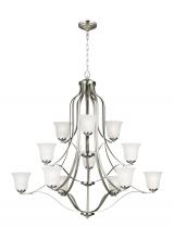 Generation Lighting Seagull 3139012-962 - Emmons traditional 12-light indoor dimmable ceiling chandelier pendant light in brushed nickel silve