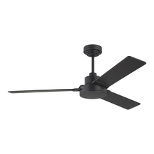 Generation Lighting Seagull 3JVR52MBK - Jovie 52" Indoor/Outdoor Midnight Black Ceiling Fan with Wall Control and Manual Reversible Moto