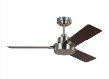 Generation Lighting Seagull 3JVR44BS - Jovie 44" Indoor/Outdoor Brushed Steel Ceiling Fan with Wall Control and Manual Reversible Motor