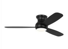 Generation Lighting Seagull 3OBSHR52MBKD - Orbis 52 Inch Indoor/Outdoor Integrated LED Dimmable Hugger Ceiling Fan