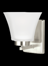 Generation Lighting Seagull 4111601-962 - Bayfield contemporary 1-light indoor dimmable bath vanity wall sconce in brushed nickel silver finis