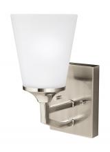Generation Lighting Seagull 4124501-962 - Hanford traditional 1-light indoor dimmable bath vanity wall sconce in brushed nickel silver finish