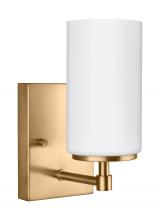 Generation Lighting Seagull 4124601-848 - Alturas contemporary 1-light indoor dimmable bath vanity wall sconce in satin brass gold finish with