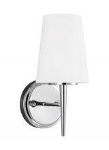 Generation Lighting Seagull 4140401-05 - Driscoll contemporary 1-light indoor dimmable bath vanity wall sconce in chrome silver finish with c