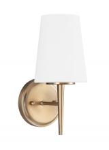 Generation Lighting Seagull 4140401-848 - Driscoll contemporary 1-light indoor dimmable bath vanity wall sconce in satin brass gold finish wit