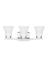 Generation Lighting Seagull 4411603EN3-05 - Bayfield contemporary 3-light LED indoor dimmable bath vanity wall sconce in chrome silver finish wi