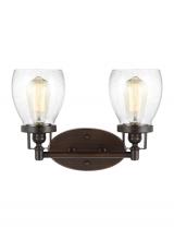 Generation Lighting Seagull 4414502-710 - Belton transitional 2-light indoor dimmable bath vanity wall sconce in bronze finish with clear seed