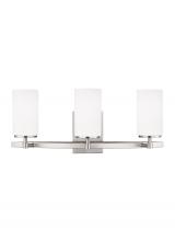 Generation Lighting Seagull 4424603-962 - Alturas contemporary 3-light indoor dimmable bath vanity wall sconce in brushed nickel silver finish