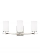 Generation Lighting Seagull 4424603EN3-962 - Alturas contemporary 3-light LED indoor dimmable bath vanity wall sconce in brushed nickel silver fi