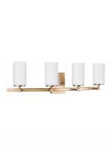 Generation Lighting Seagull 4424604-848 - Alturas contemporary 4-light indoor dimmable bath vanity wall sconce in satin brass gold finish with