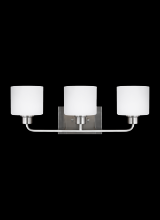 Generation Lighting Seagull 4428803-962 - Canfield modern 3-light indoor dimmable bath vanity wall sconce in brushed nickel silver finish with