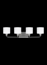 Generation Lighting Seagull 4428804-962 - Canfield modern 4-light indoor dimmable bath vanity wall sconce in brushed nickel silver finish with