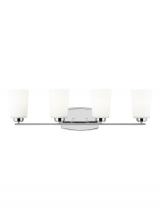 Generation Lighting Seagull 4428904-05 - Franport transitional 4-light indoor dimmable bath vanity wall sconce in chrome silver finish with e