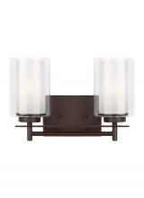 Generation Lighting Seagull 4437302-710 - Elmwood Park traditional 2-light indoor dimmable bath vanity wall sconce in bronze finish with satin