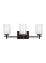 Generation Lighting Seagull 4437303-710 - Elmwood Park traditional 3-light indoor dimmable bath vanity wall sconce in bronze finish with satin