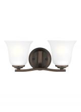 Generation Lighting Seagull 4439002-710 - Emmons traditional 2-light indoor dimmable bath vanity wall sconce in bronze finish with satin etche