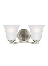 Generation Lighting Seagull 4439002EN3-962 - Emmons traditional 2-light LED indoor dimmable bath vanity wall sconce in brushed nickel silver fini