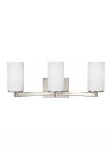 Generation Lighting Seagull 4439103EN3-962 - Hettinger transitional 3-light LED indoor dimmable bath vanity wall sconce in brushed nickel silver