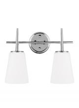 Generation Lighting Seagull 4440402EN3-05 - Driscoll contemporary 2-light LED indoor dimmable bath vanity wall sconce in chrome silver finish wi