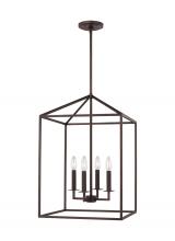 Generation Lighting Seagull 5115004-710 - Perryton transitional 4-light indoor dimmable medium ceiling pendant hanging chandelier light in bro