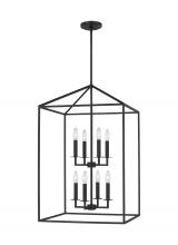 Generation Lighting Seagull 5115008-112 - Perryton transitional 8-light indoor dimmable large ceiling pendant hanging chandelier light in midn