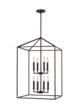 Generation Lighting Seagull 5115008-710 - Perryton transitional 8-light indoor dimmable large ceiling pendant hanging chandelier light in bron