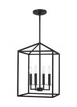 Generation Lighting Seagull 5215004-112 - Perryton transitional 4-light indoor dimmable small ceiling pendant hanging chandelier light in midn