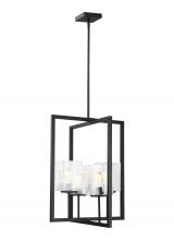 Generation Lighting Seagull 5241504-112 - Mitte transitional 4-light indoor dimmable small ceiling pendant hanging chandelier light in midnigh
