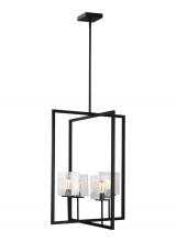Generation Lighting Seagull 5341504-112 - Mitte transitional 4-light indoor dimmable large ceiling pendant hanging chandelier light in midnigh