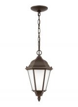 Generation Lighting Seagull 60941-71 - Bakersville traditional 1-light outdoor exterior pendant in antique bronze finish with satin etched