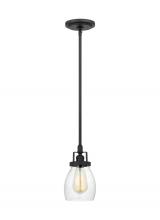 Generation Lighting Seagull 6114501-112 - Belton transitional 1-light indoor dimmable ceiling hanging single pendant light in midnight black f