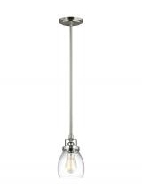 Generation Lighting Seagull 6114501-962 - Belton transitional 1-light indoor dimmable ceiling hanging single pendant light in brushed nickel s