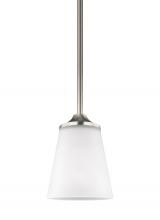 Generation Lighting Seagull 6124501-962 - Hanford traditional 1-light indoor dimmable ceiling hanging single pendant light in brushed nickel s