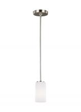 Generation Lighting Seagull 6124601EN3-962 - Alturas contemporary 1-light LED indoor dimmable ceiling hanging single pendant light in brushed nic
