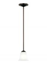 Generation Lighting Seagull 6139001-710 - Emmons traditional 1-light indoor dimmable ceiling hanging single pendant light in bronze finish wit