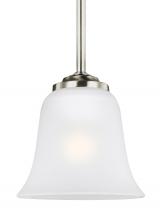 Generation Lighting Seagull 6139001-962 - Emmons traditional 1-light indoor dimmable ceiling hanging single pendant light in brushed nickel si