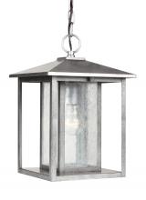 Generation Lighting Seagull 62027-57 - Hunnington contemporary 1-light outdoor exterior pendant in weathered pewter grey finish with clear