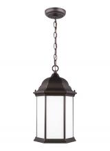 Generation Lighting Seagull 6238751-71 - Sevier traditional 1-light outdoor exterior ceiling hanging pendant in antique bronze finish with sa