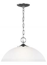 Generation Lighting Seagull 6516501-05 - Geary transitional 1-light indoor dimmable ceiling hanging single pendant light in chrome silver fin