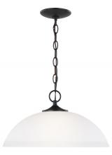 Generation Lighting Seagull 6516501-112 - Geary transitional 1-light indoor dimmable ceiling hanging single pendant light in midnight black fi